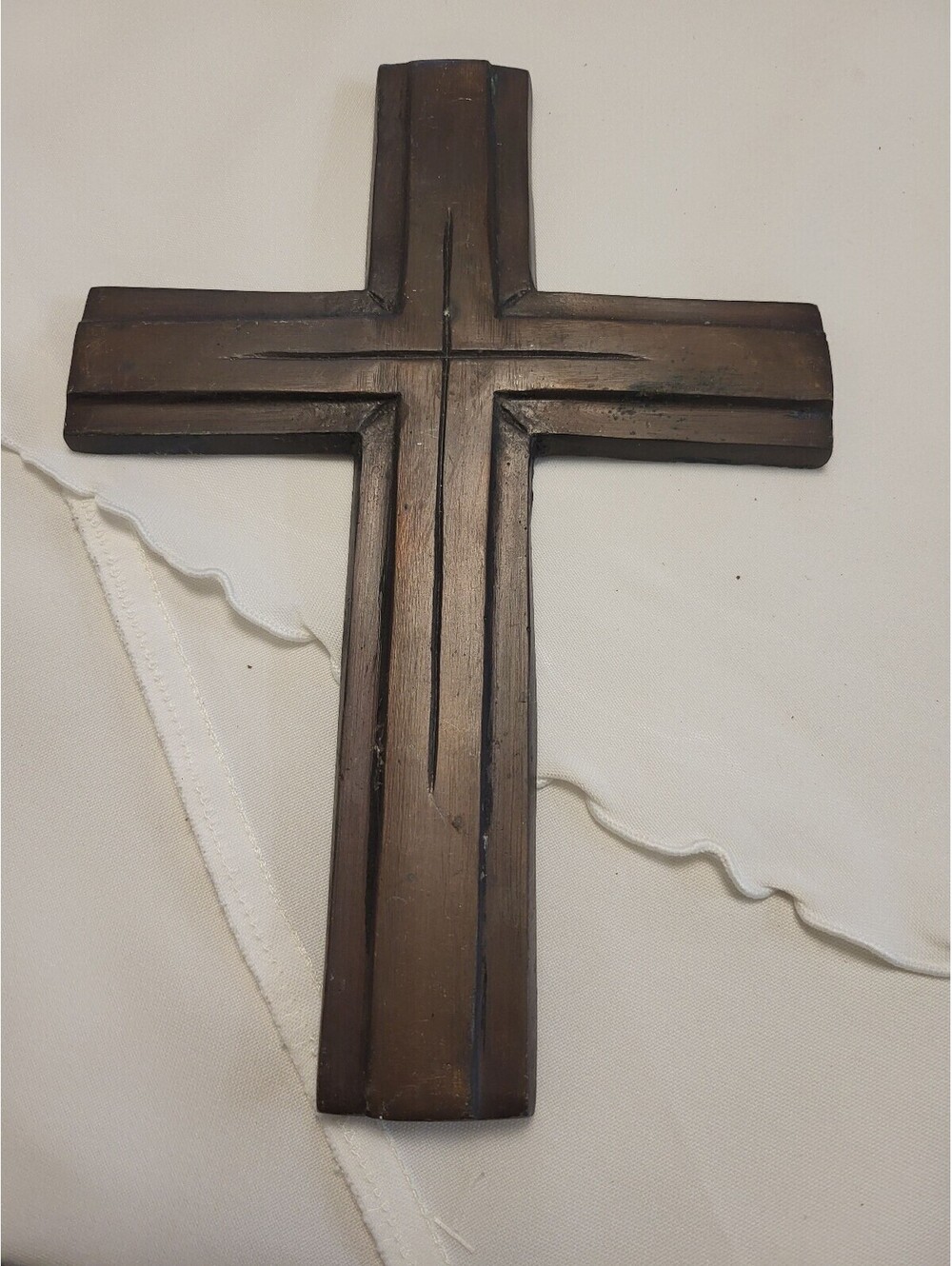 Vintage dual level 9.5x6.5" Wall Cross